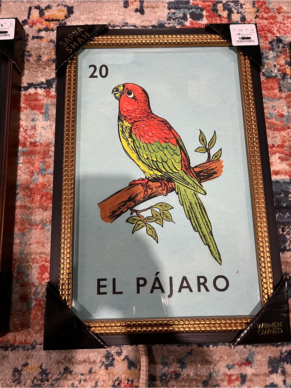 Sapna Shah El Pájaro Parrot Wall Art - Red & Green
